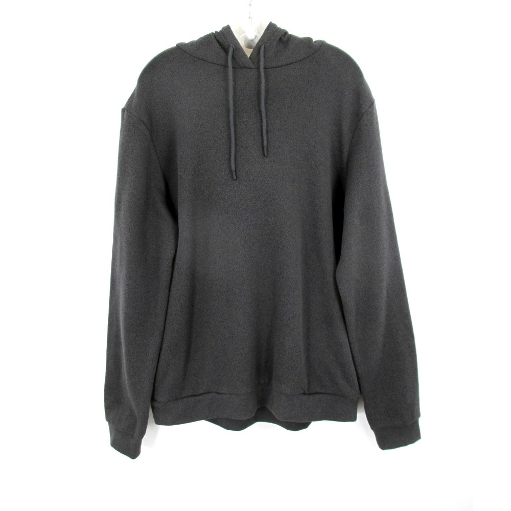 NWT GOODFELLOW Pullover Hoodie Sweatshirt Men L Charcoal Gray Athletic Pockets